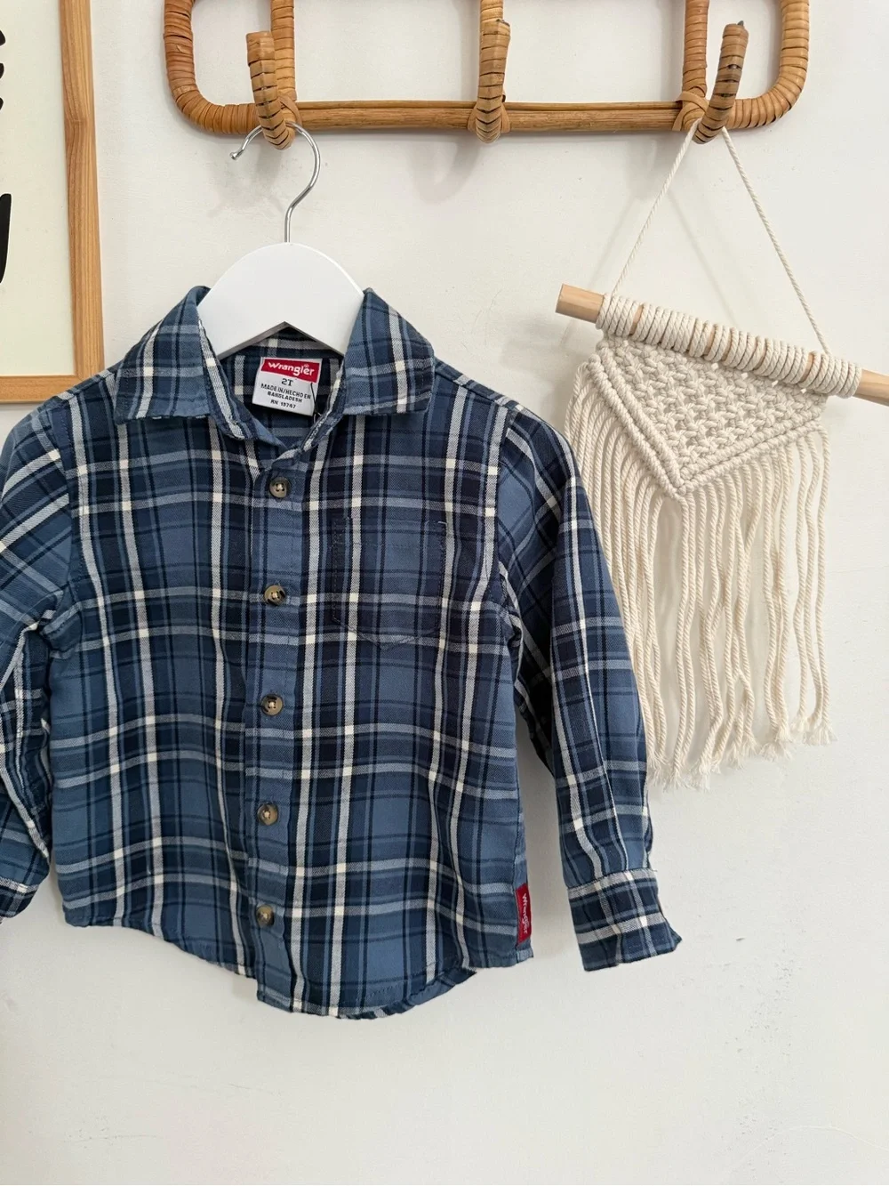 Wrangler - 2T - plaid button up shirt